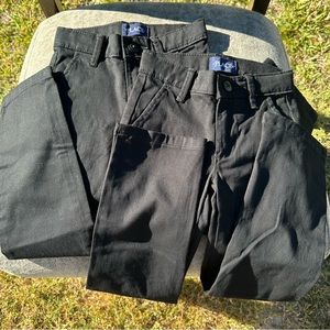 Girls Uniform Skinny Chino Pants 2-Pack - Black
